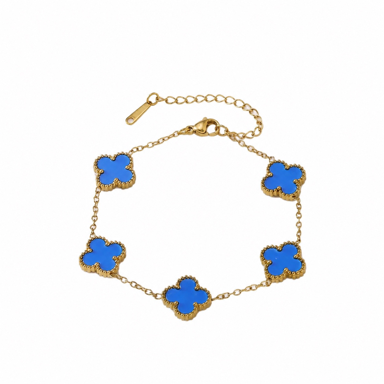 Four-Leaf Clover 18K Gold-Plated Stainless Steel Bracelet