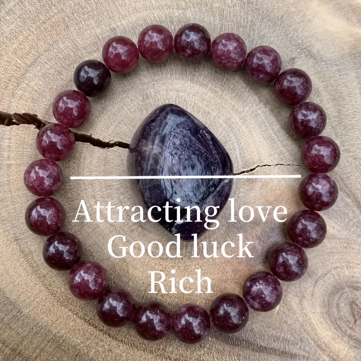 8mm Natural Garnet Beaded Stretch Bracelet