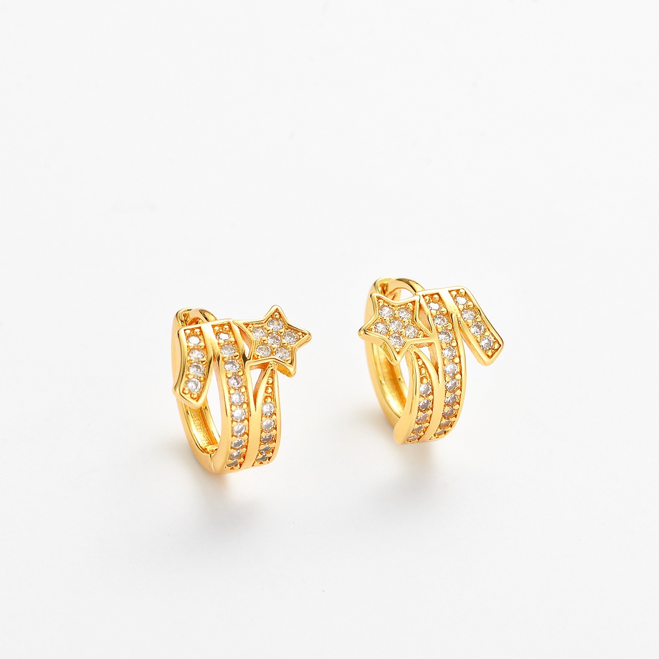Zircon Comet Huggie Earrings
