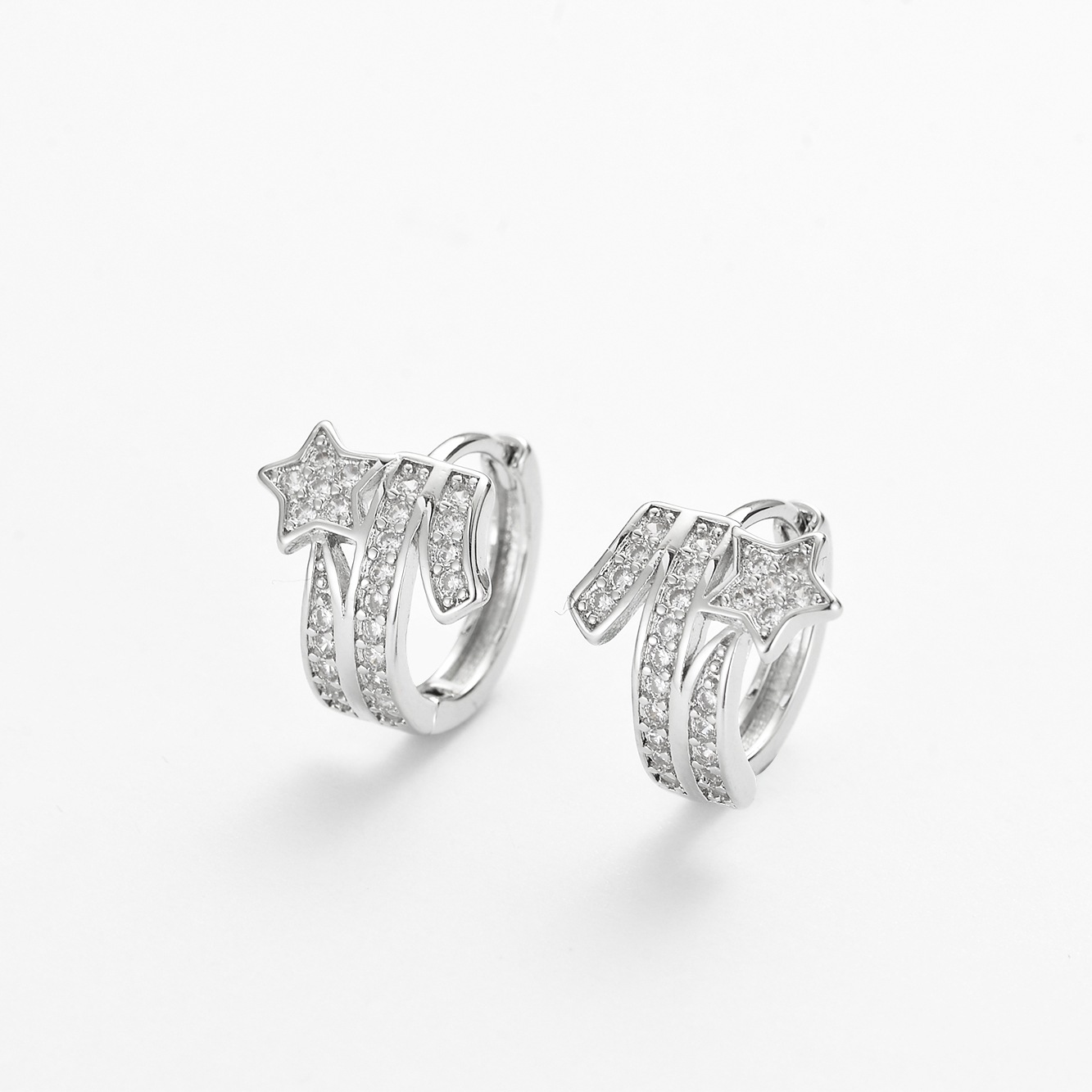Zircon Comet Huggie Earrings