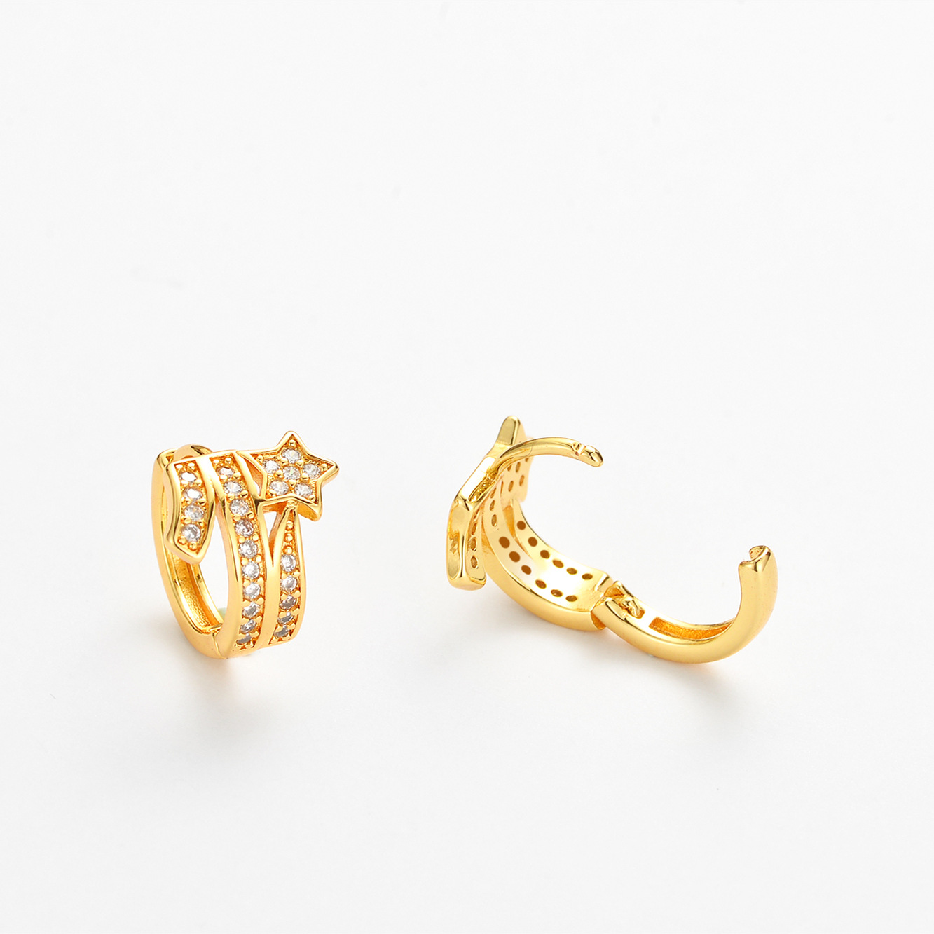 Zircon Comet Huggie Earrings