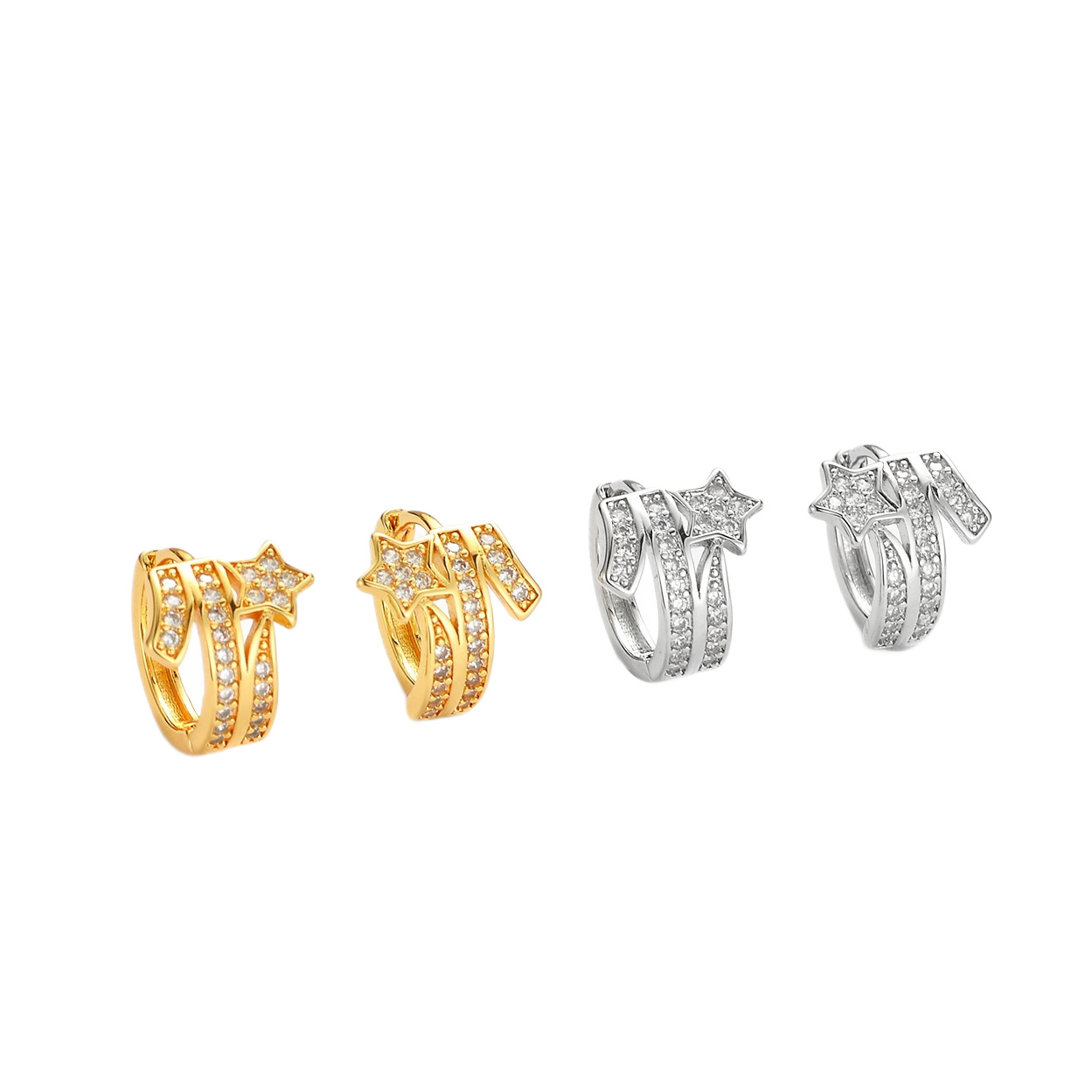 Zircon Comet Huggie Earrings