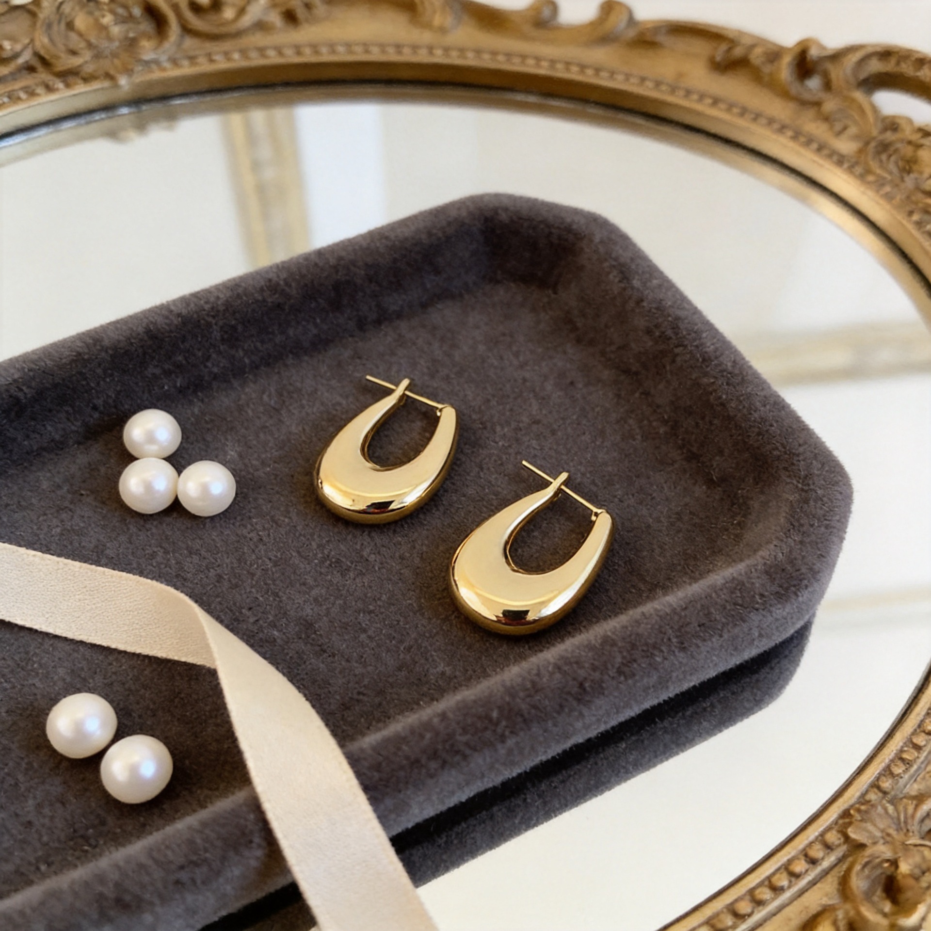 Minimalist Polished Huggie Earrings