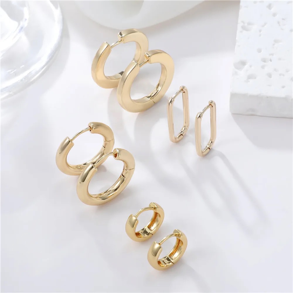 14K Gold-Plated Polished Minimalist Huggie Earrings
