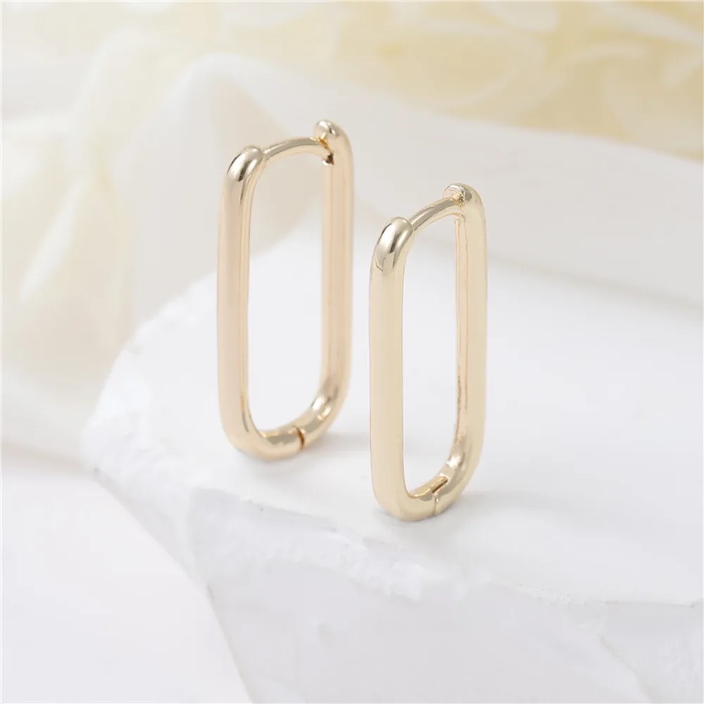 14K Gold-Plated Polished Minimalist Huggie Earrings