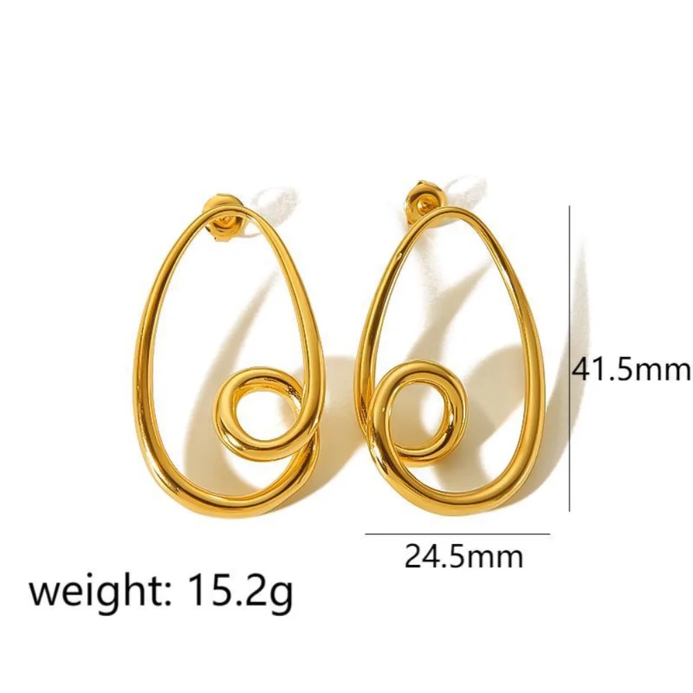 18K Gold-Plated Irregular Geometric Stainless Steel Stud Earrings