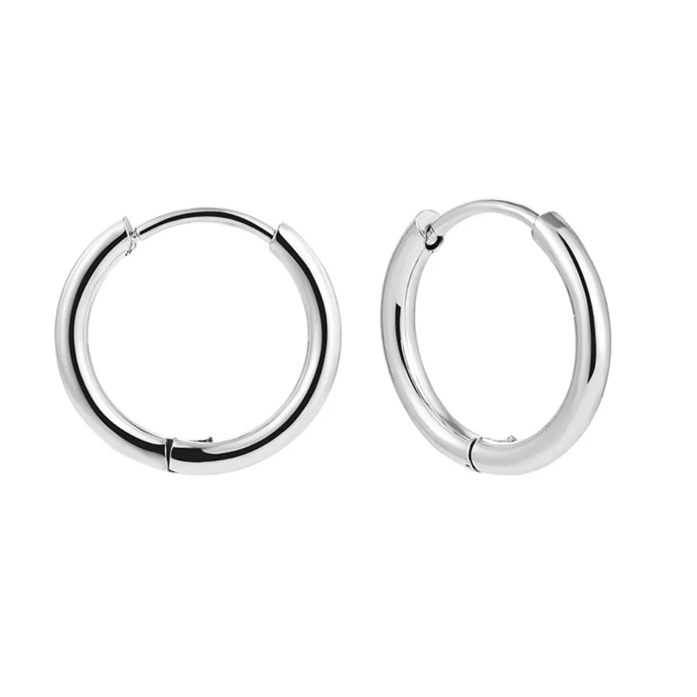 18K Gold-Plated Polished Stainless Steel Huggie Earrings
