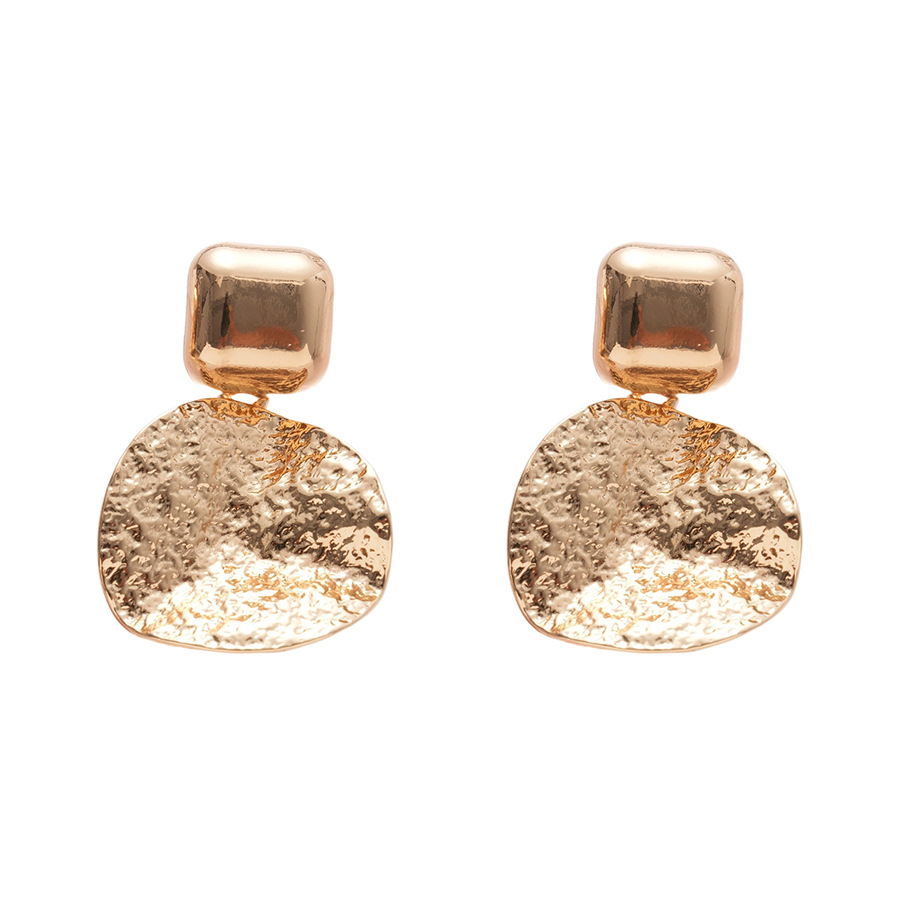Geometric Square and Round Earrings with Silver Posts