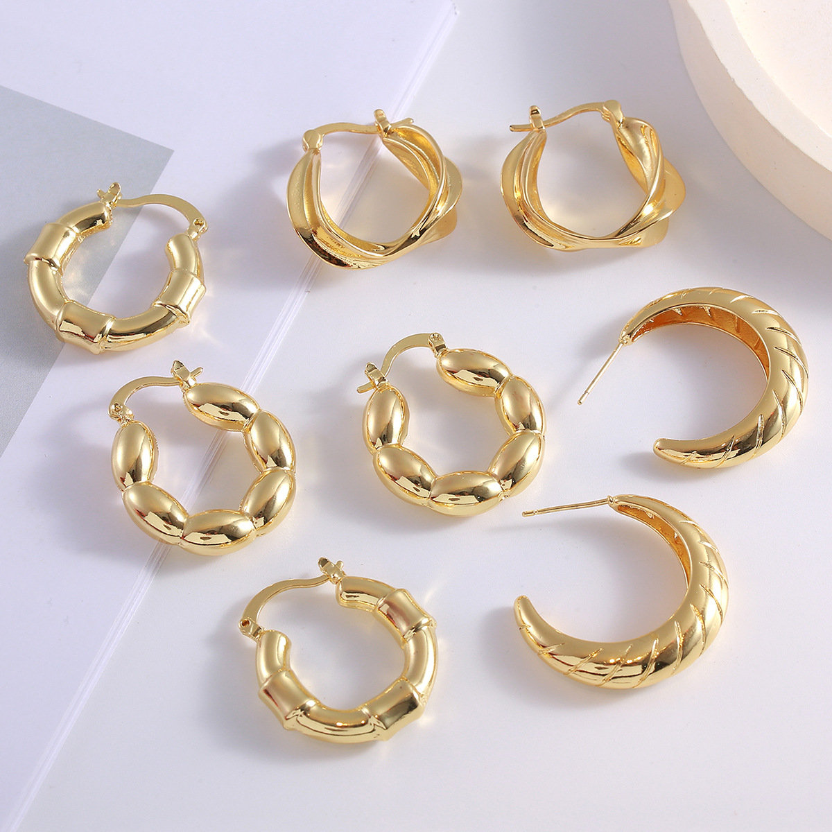 Gold-Plated Copper Hoop Earrings