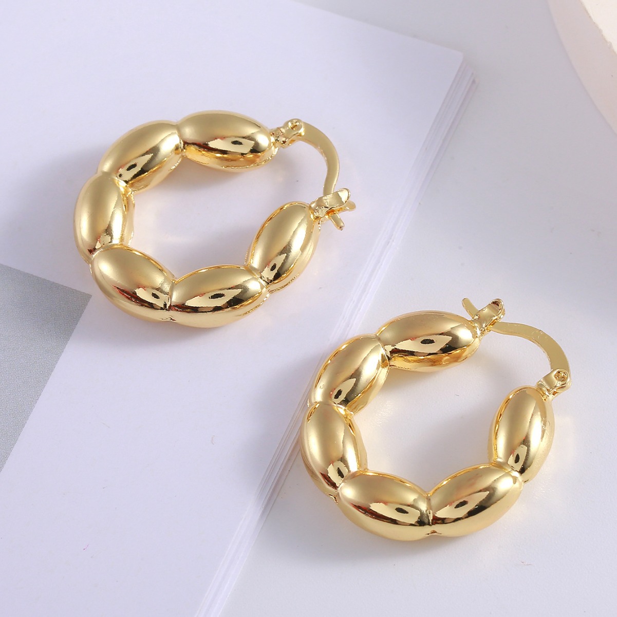Gold-Plated Copper Hoop Earrings