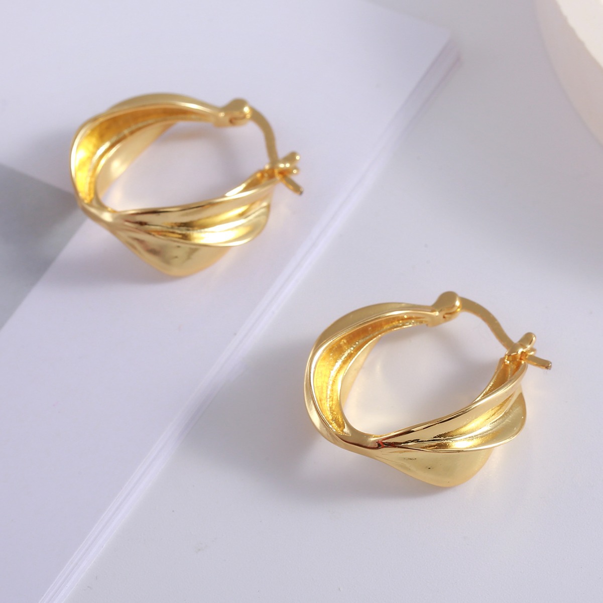 Gold-Plated Copper Hoop Earrings