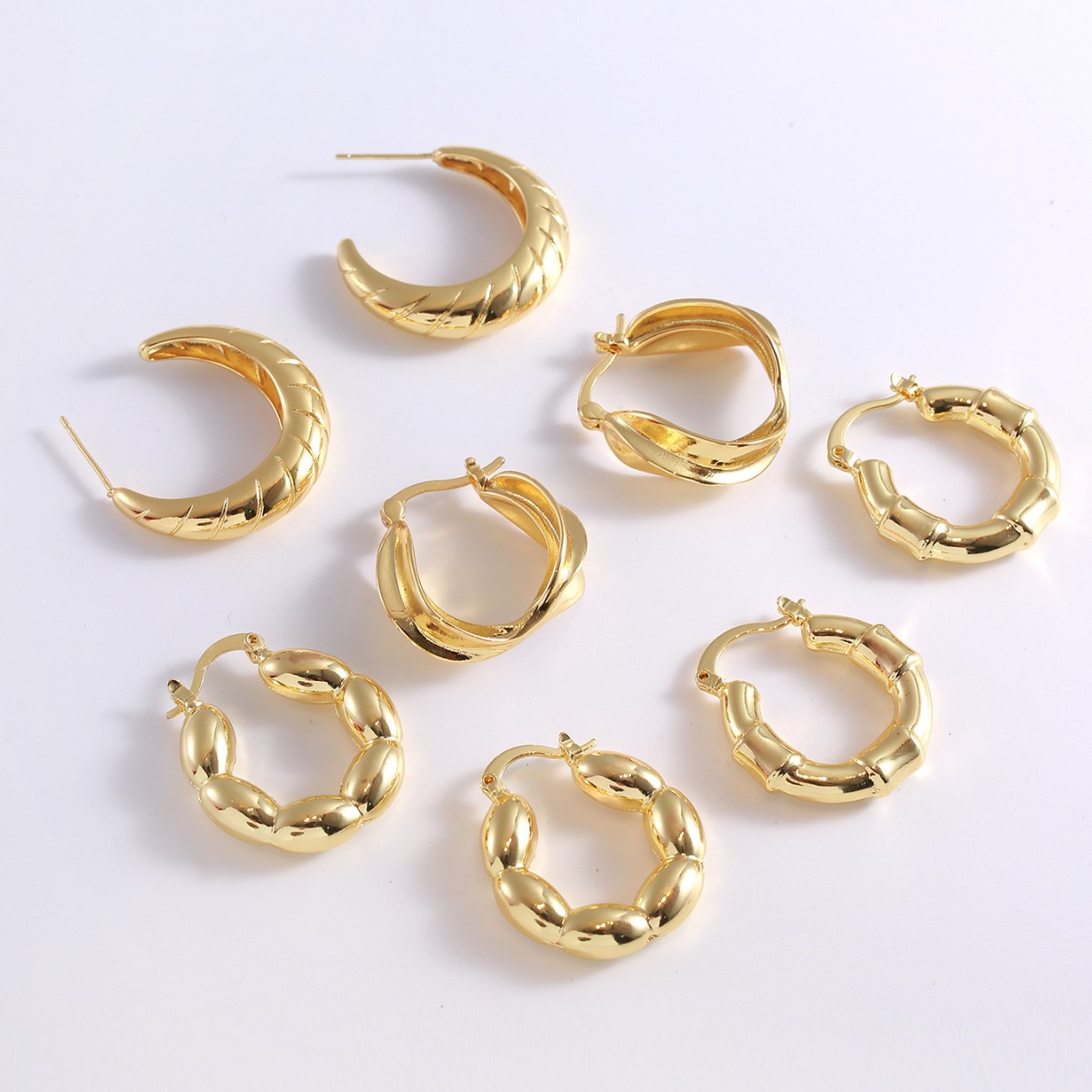 Gold-Plated Copper Hoop Earrings