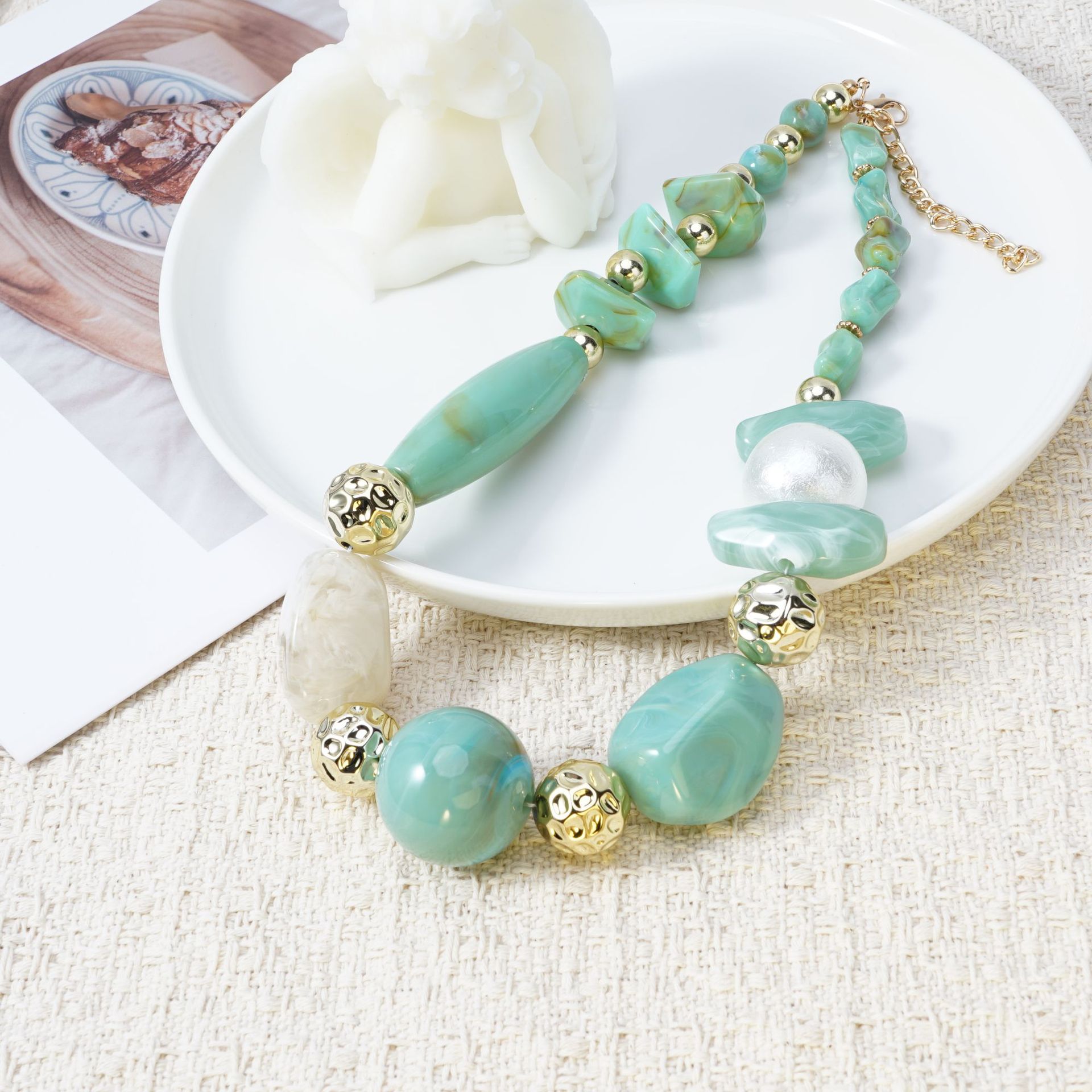 Irregular Resin Bead Choker