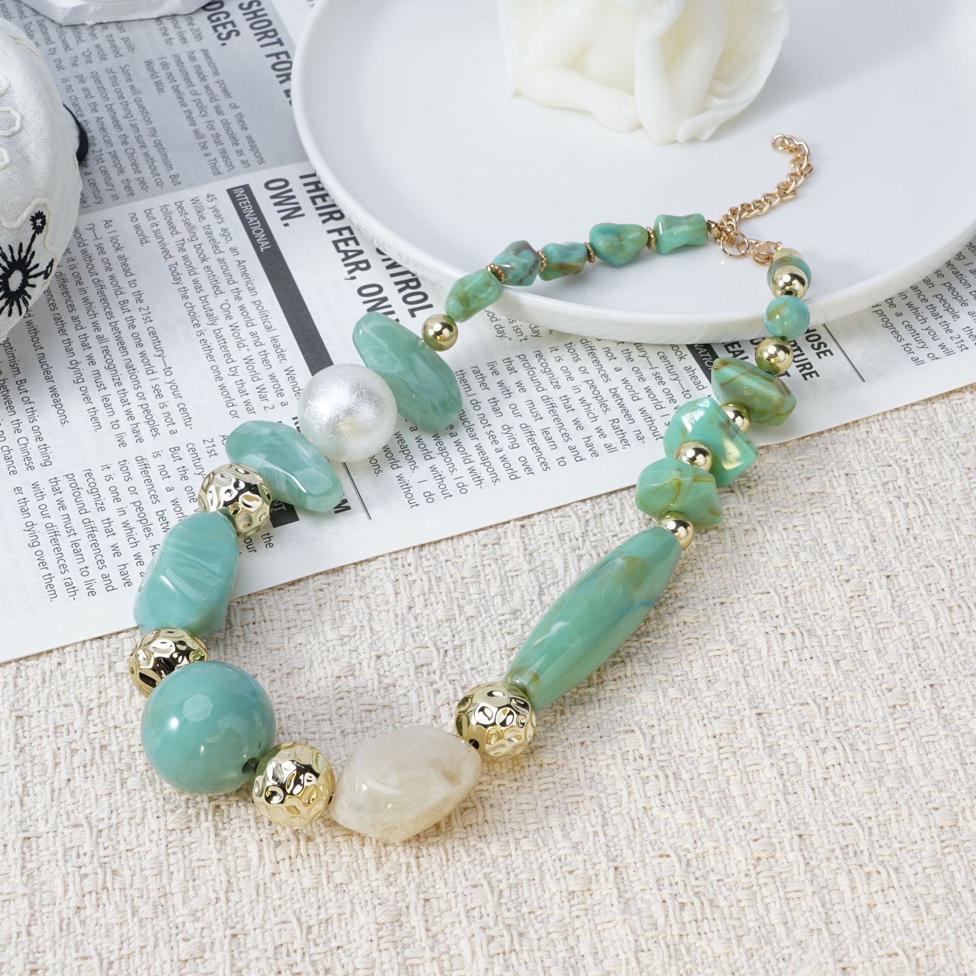 Irregular Resin Bead Choker