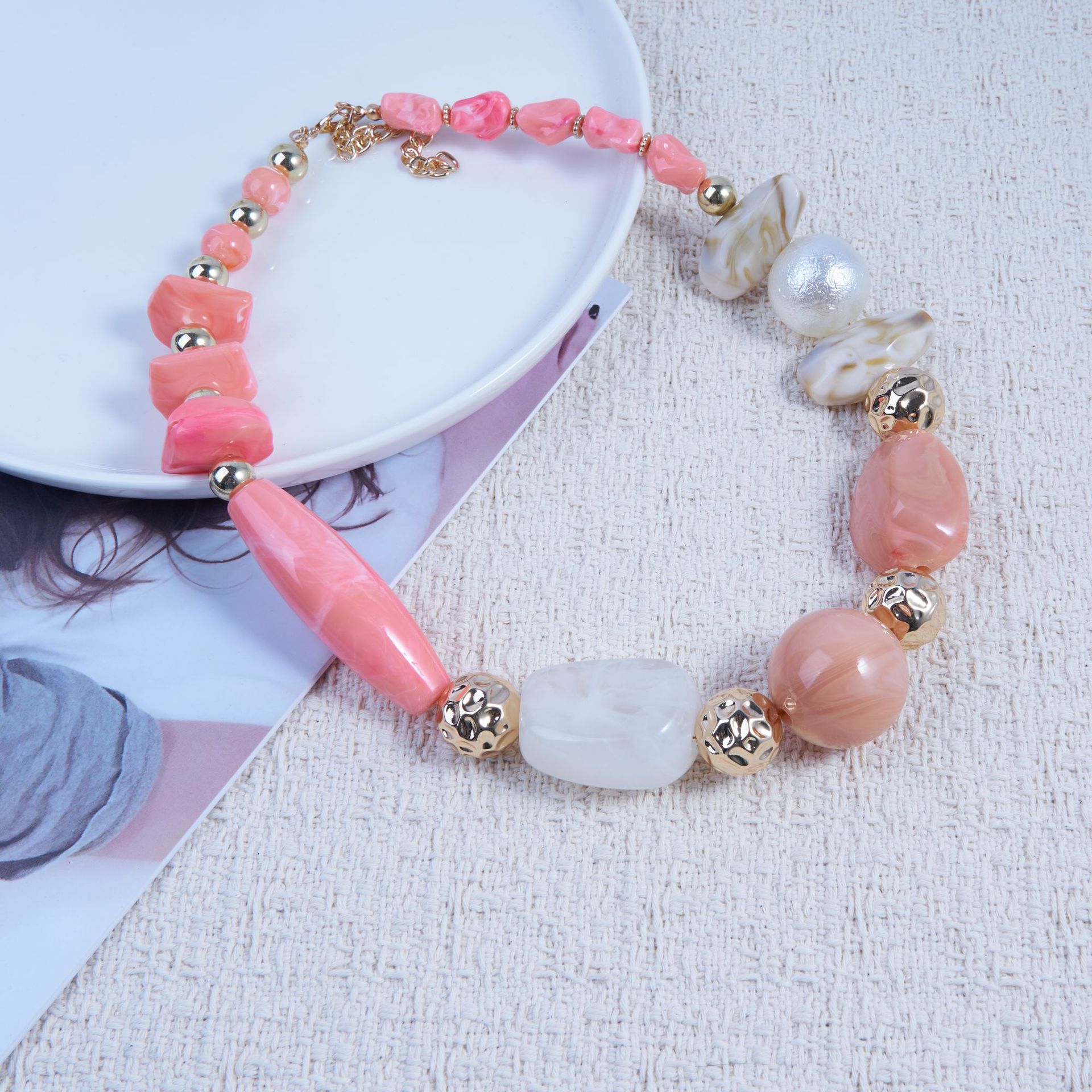 Irregular Resin Bead Choker