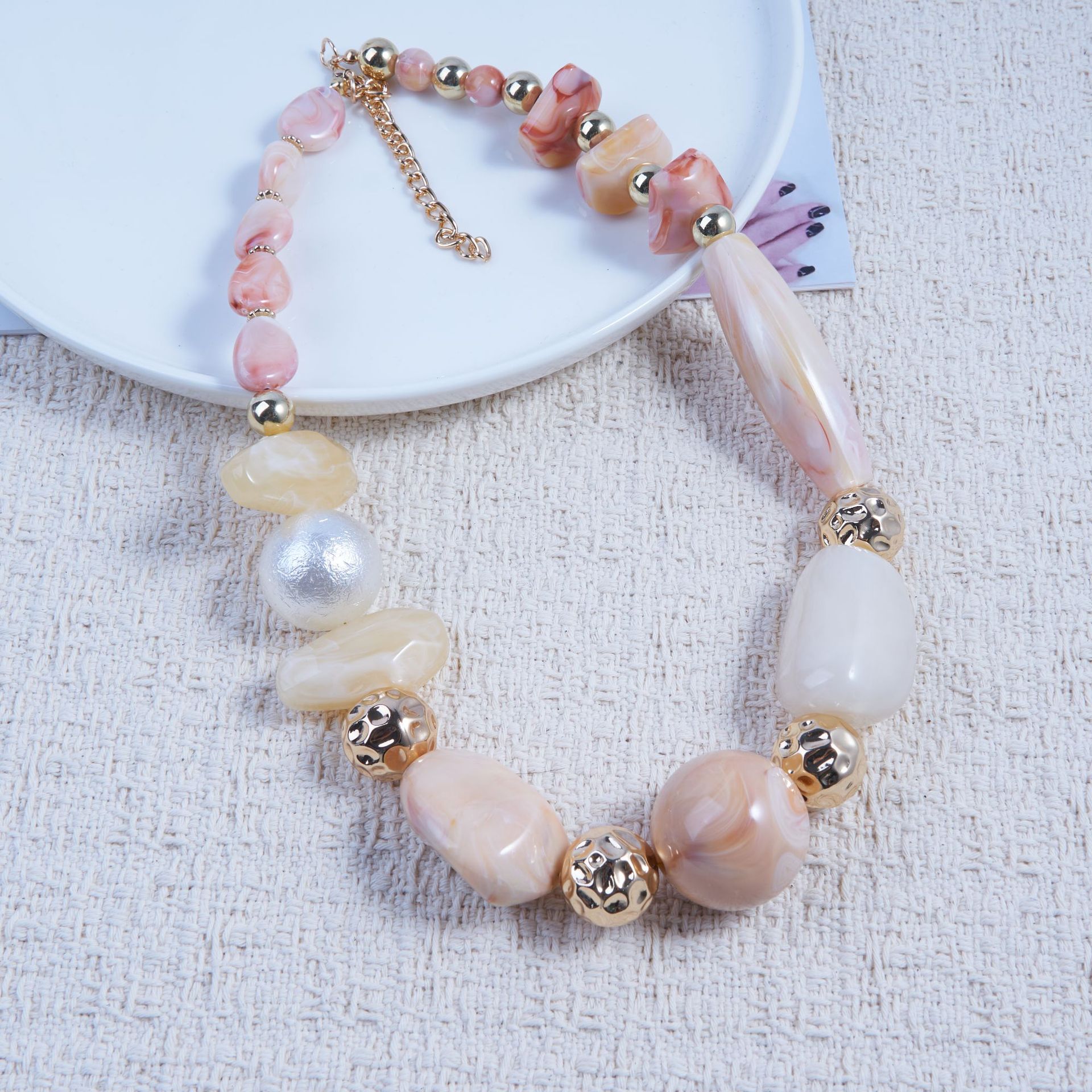 Irregular Resin Bead Choker