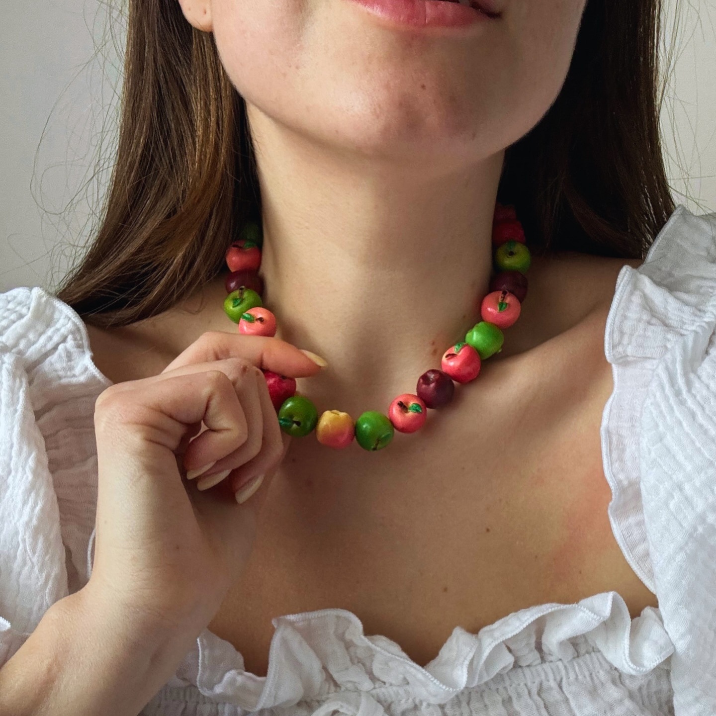 Vintage Cherry and Peach Beaded Choker