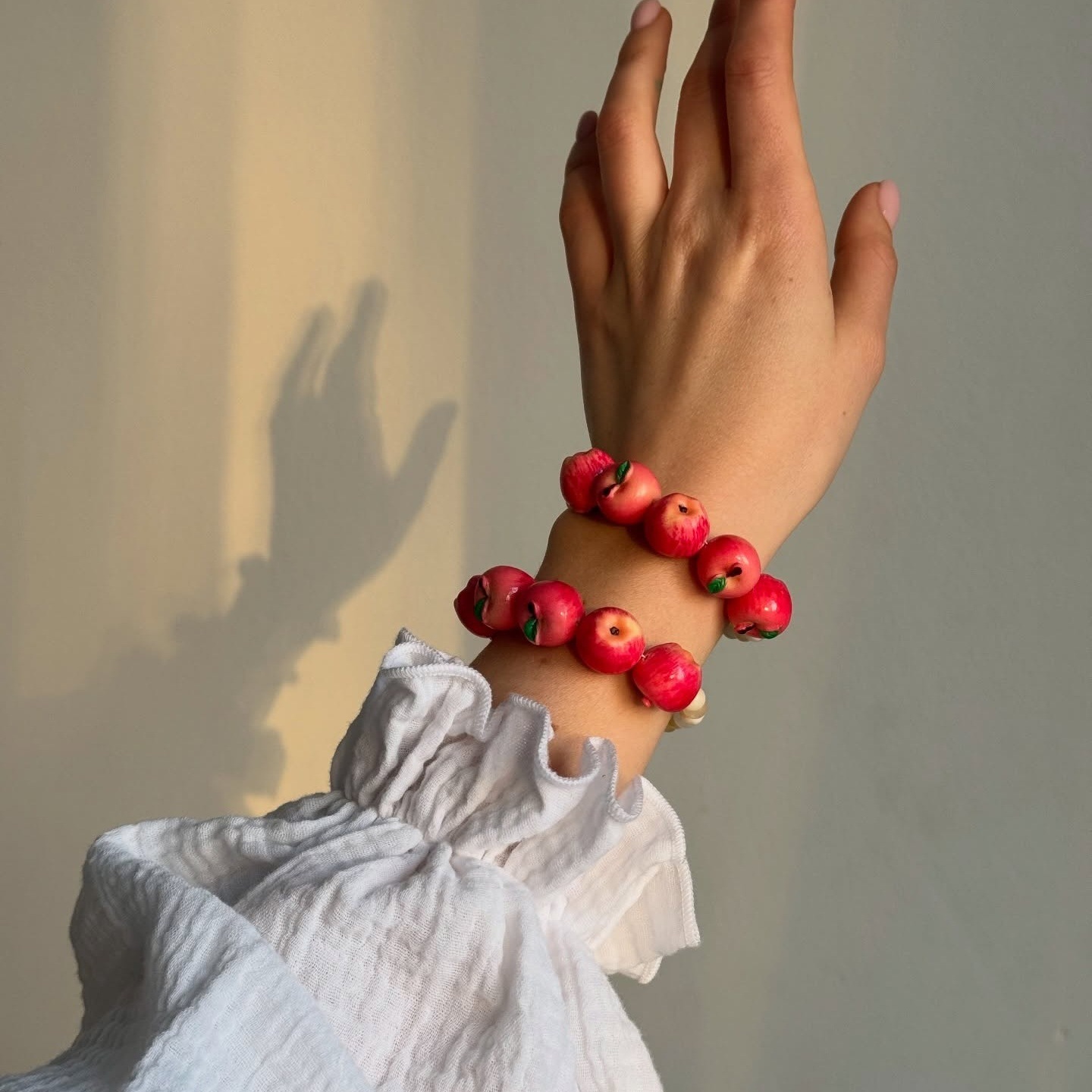 Vintage Cherry and Peach Beaded Choker