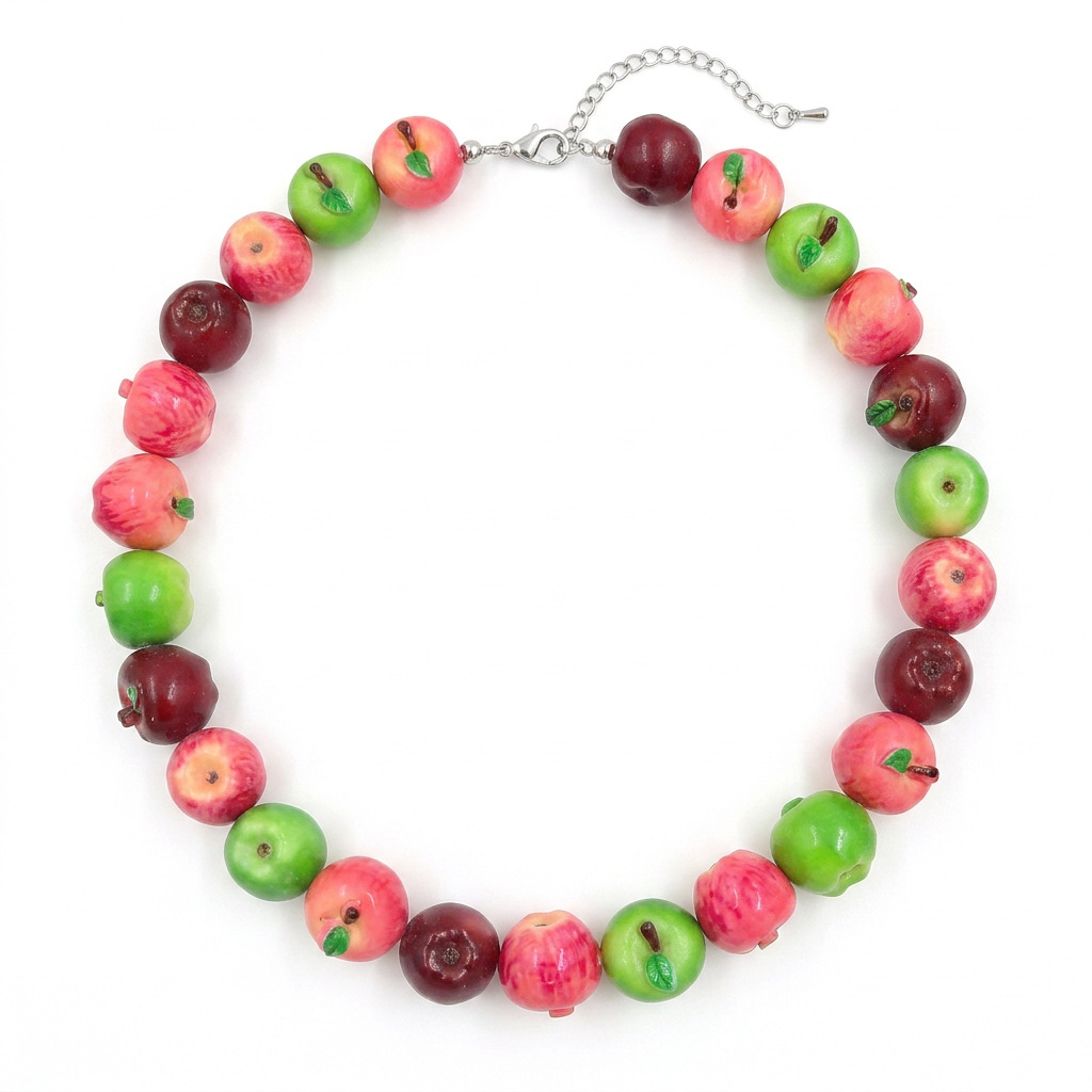 Vintage Cherry and Peach Beaded Choker