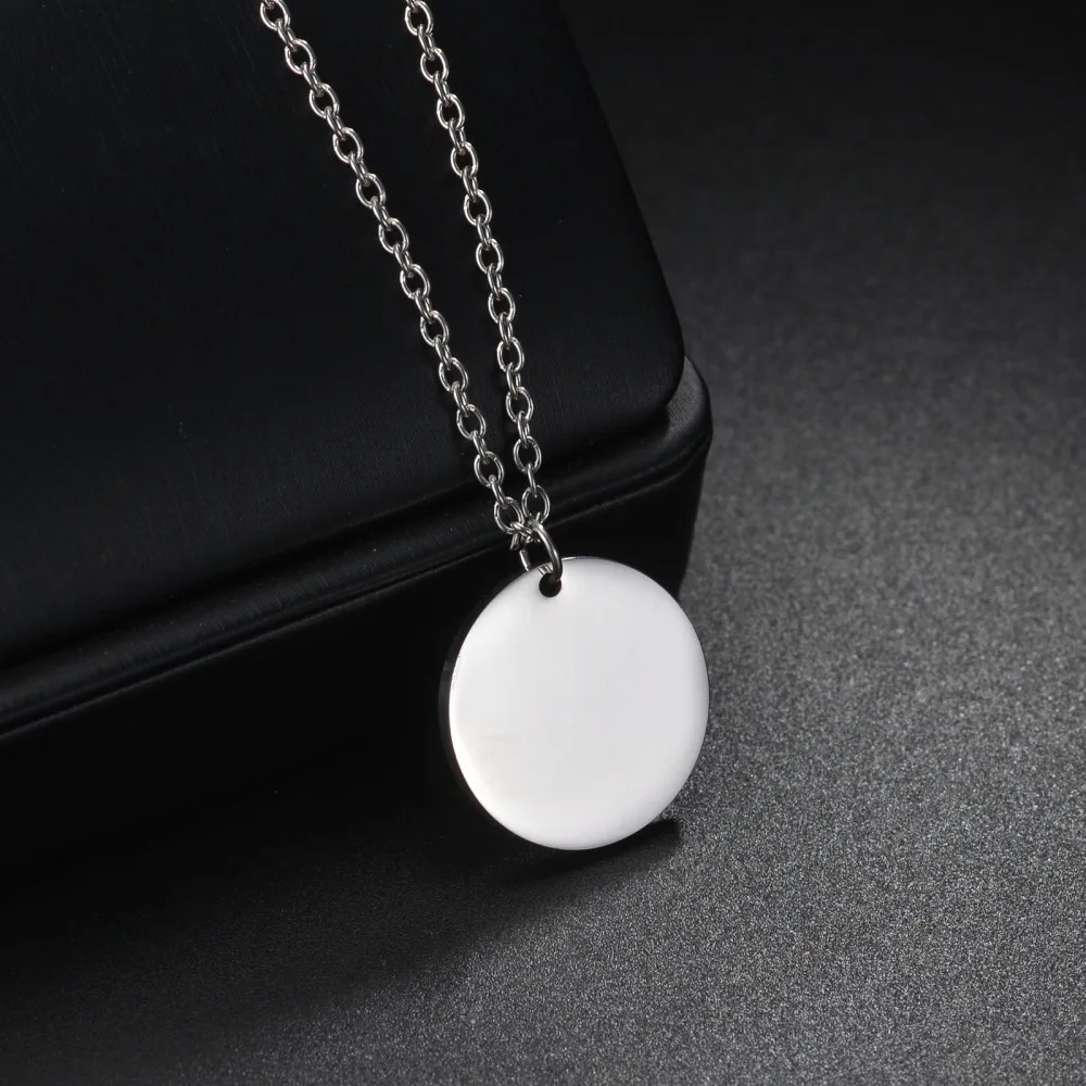 Minimalist Engravable Stainless Steel O-Shaped Pendant Necklace