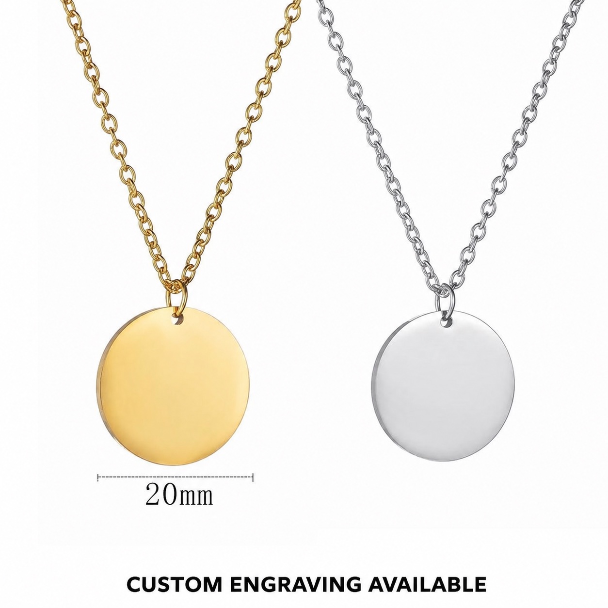 Minimalist Engravable Stainless Steel O-Shaped Pendant Necklace