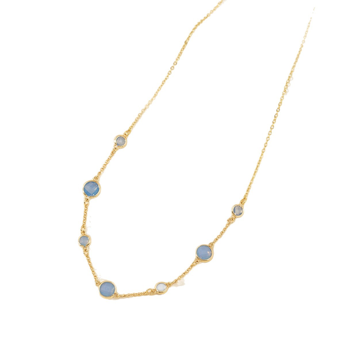 Gold-Plated Round Opalite Station Necklace
