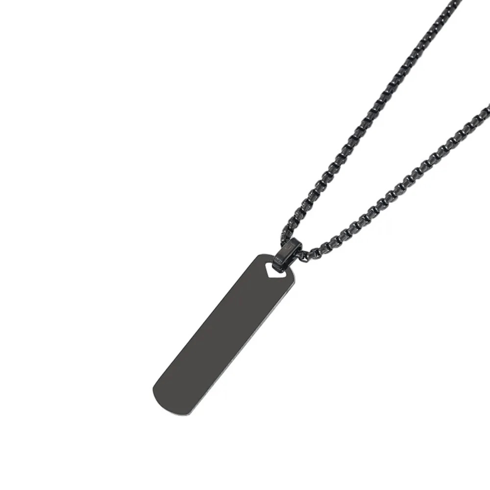 Stainless Steel Engravable Fan and Oval Pearl Necklace