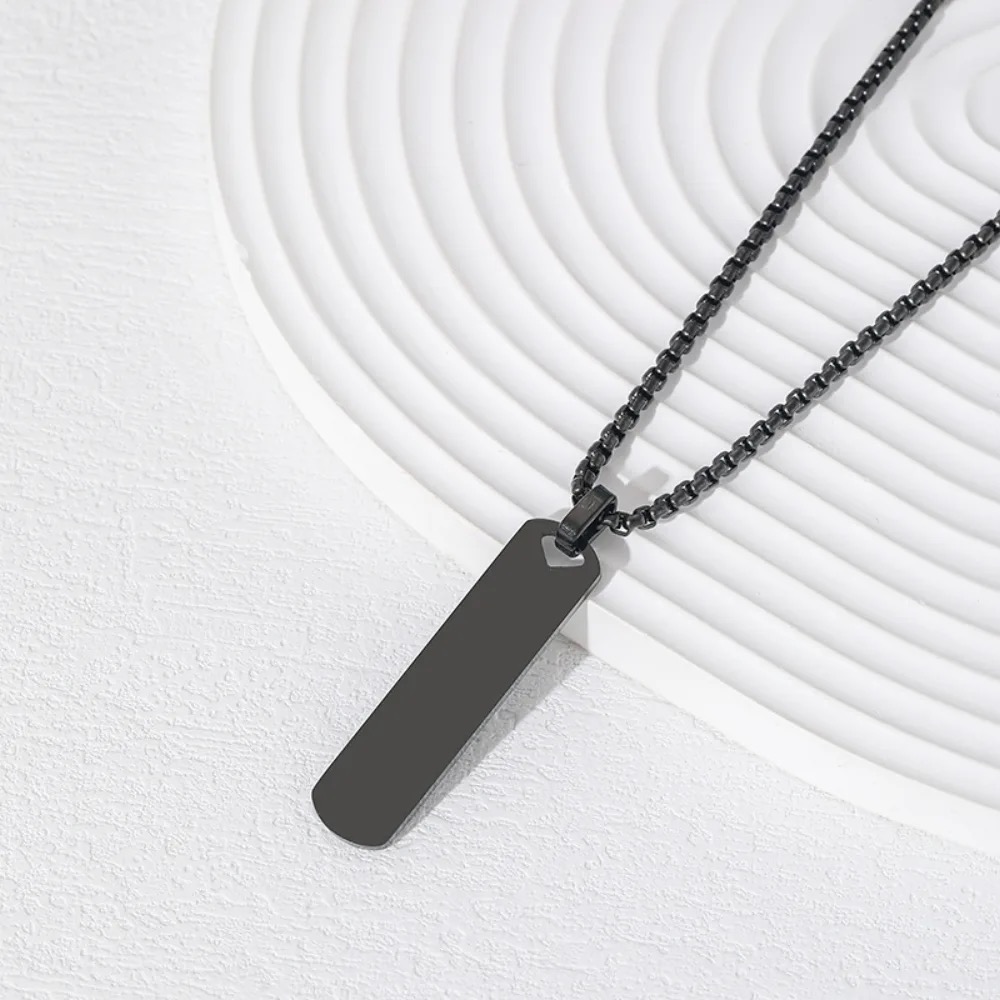 Stainless Steel Engravable Fan and Oval Pearl Necklace
