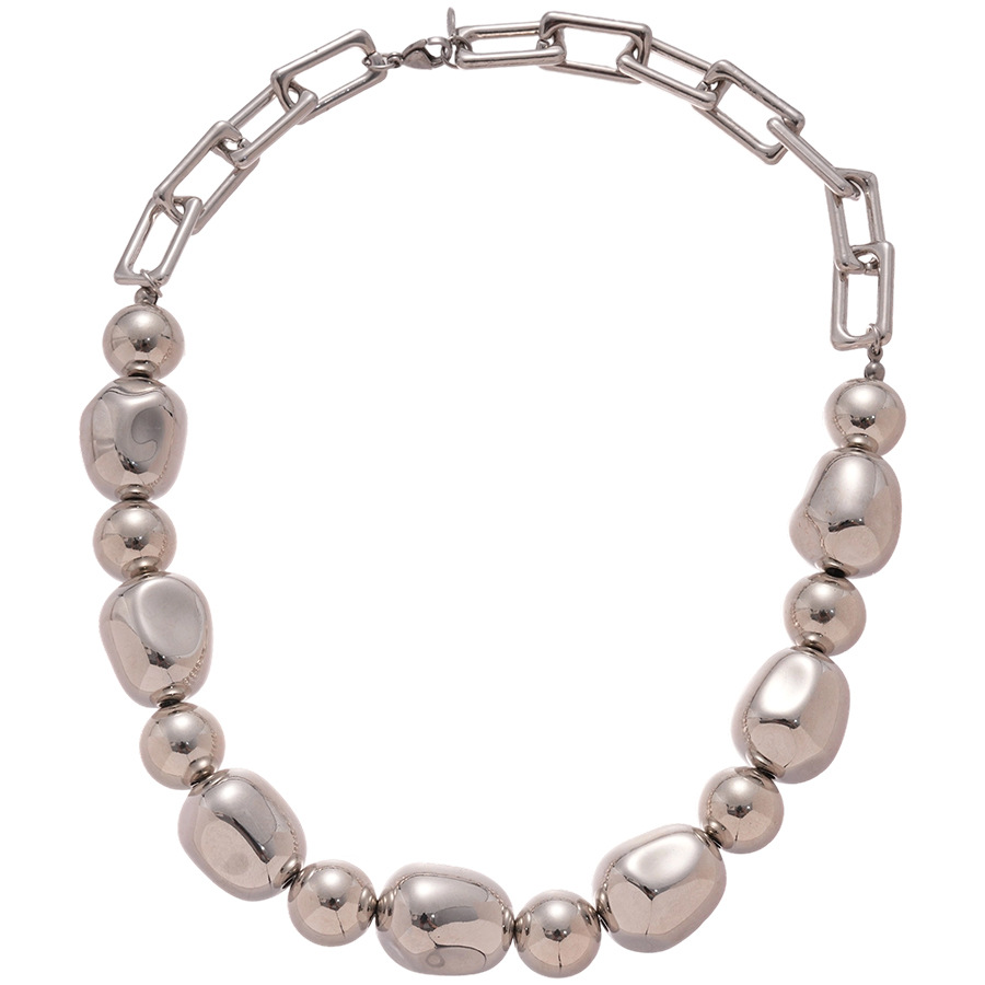 Irregular Round Beaded Pendant Necklace