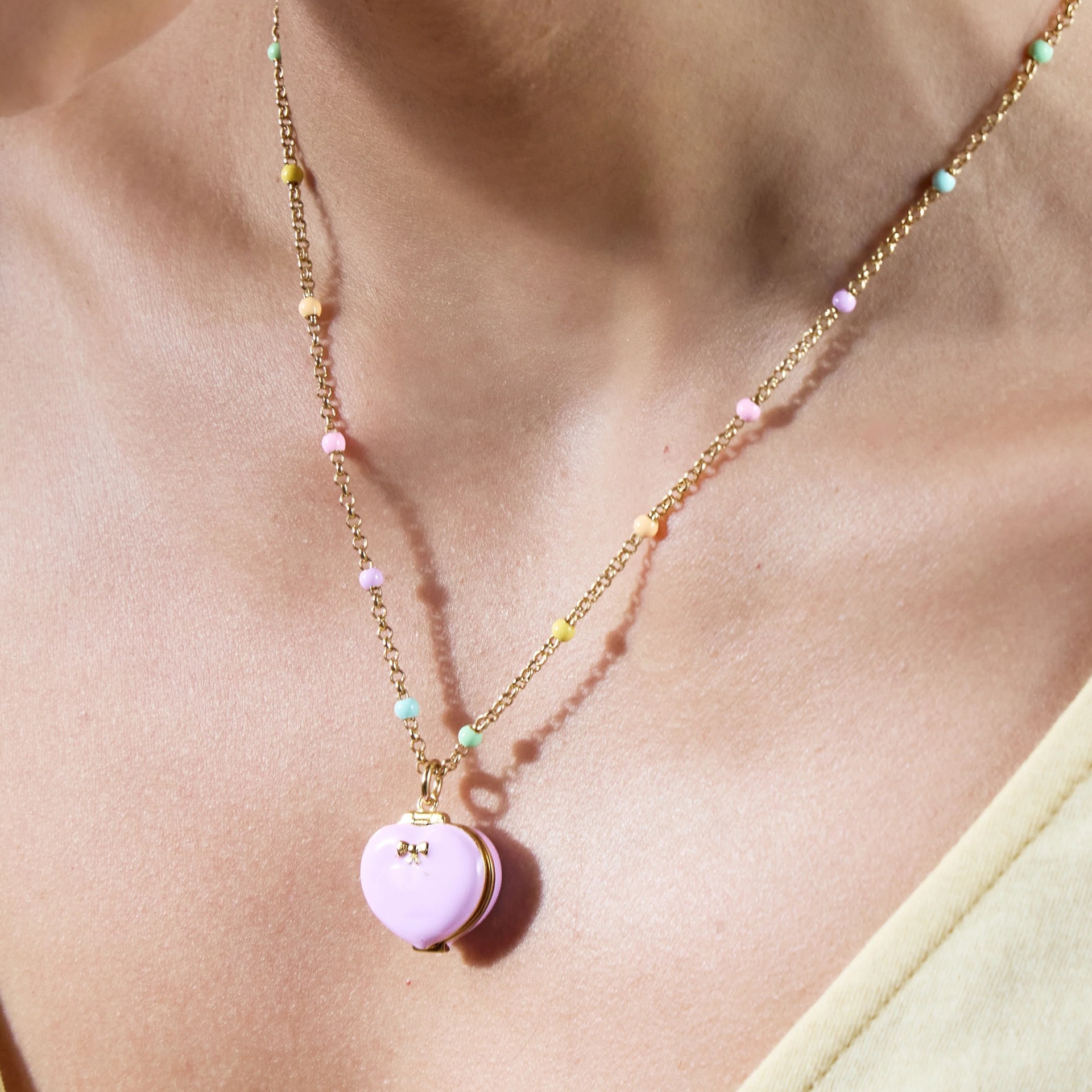 Rose Gold Star and Heart Photo Locket Necklace