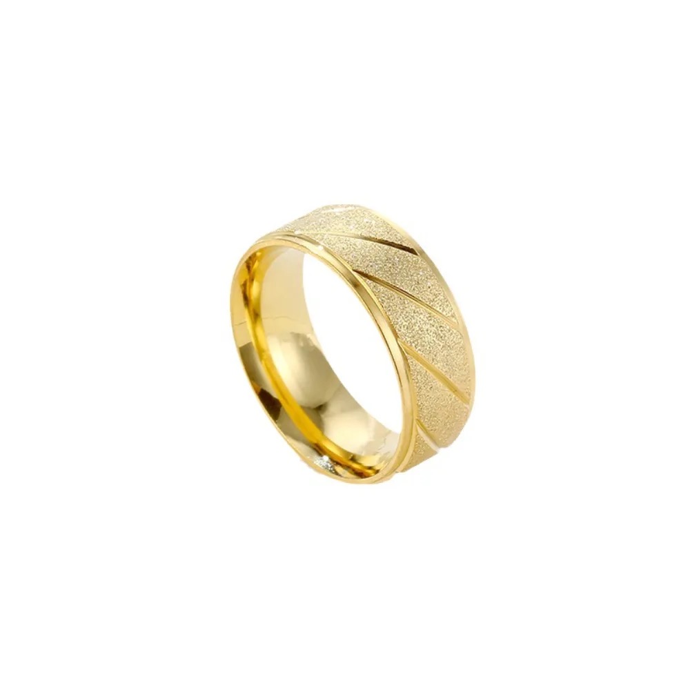 Matte Engraved Meteor Shower Stainless Steel Ring