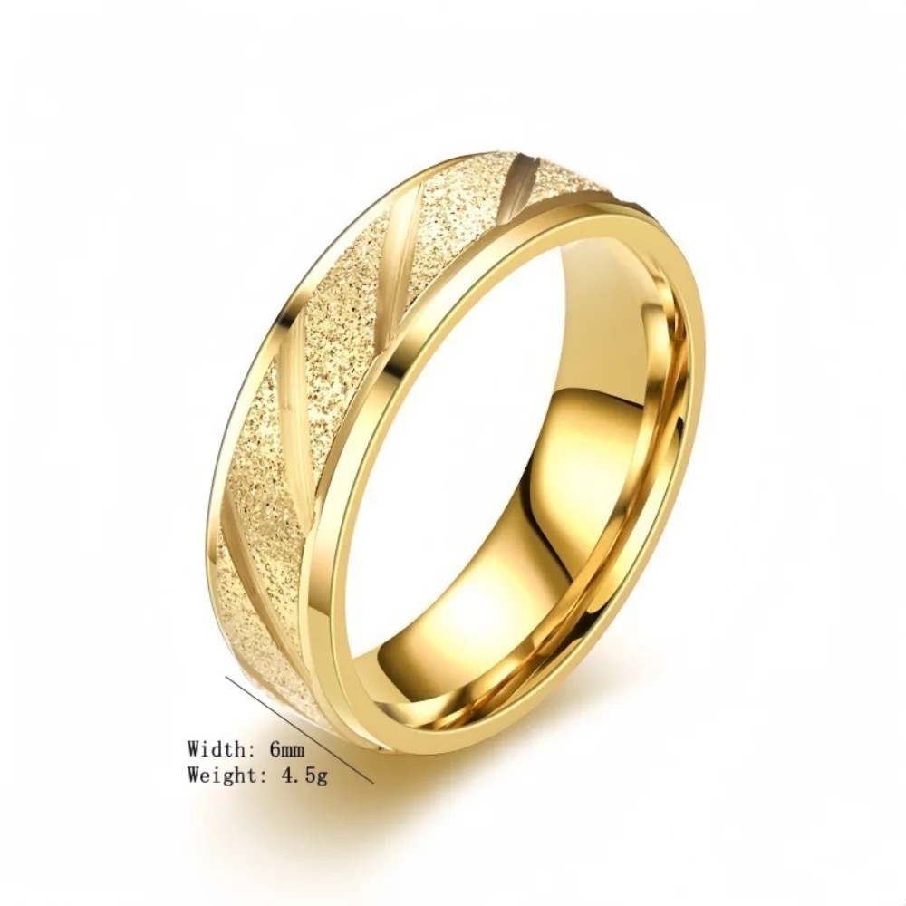 Matte Engraved Meteor Shower Stainless Steel Ring