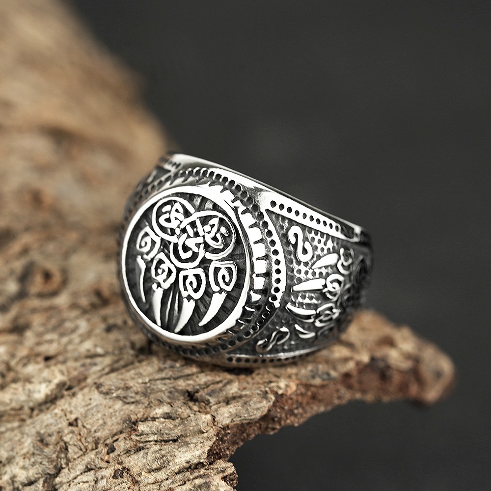 Men's Viking Compass Titanium Steel Ring