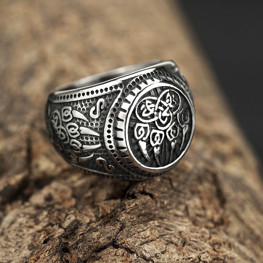 Men's Viking Compass Titanium Steel Ring