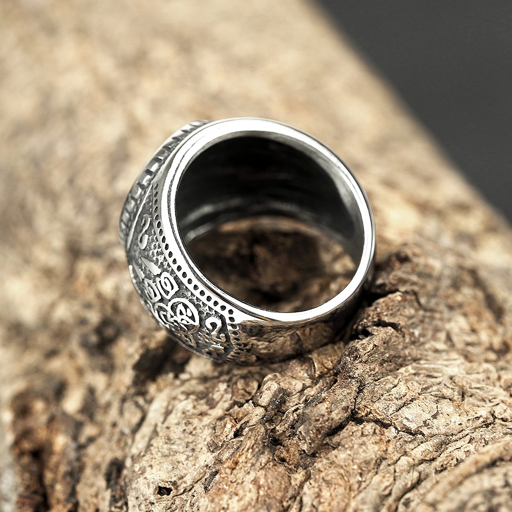 Men's Viking Compass Titanium Steel Ring