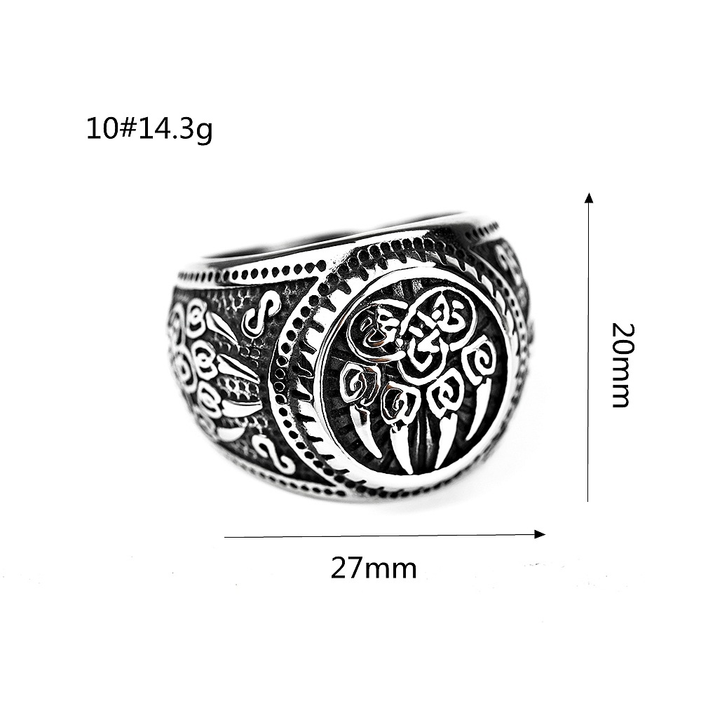 Men's Viking Compass Titanium Steel Ring