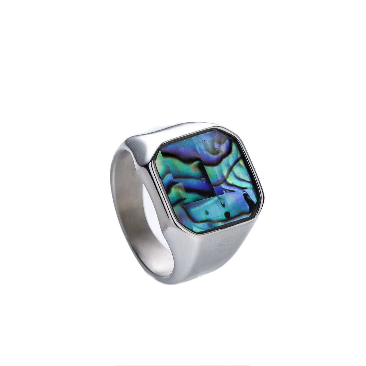 Minimalist Stainless Steel Shell Couple Ring Set